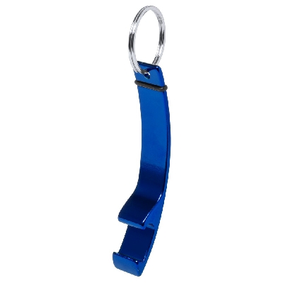 Portachiavi personalizzati, apribottiglie blu scuro, alluminio, 0,9 x 7,9 x 1,5 cm