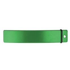 Portachiavi personalizzati, apribottiglie verde, alluminio, 0,9 x 7,9 x 1,5 cm
