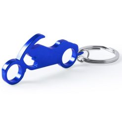 Portachiavi personalizzati "motociclo" blu scuro, alluminio, 3 x 6,6 x 4 cm