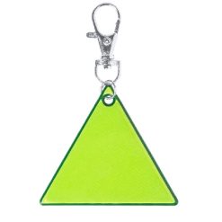 Portachiavi personalizzati triangolo giallo, PVC, 6,1 x 5,3 x 0,1 cm