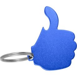 Portachiavi personalizzati, apribottiglie "like it" blu, metallo, alluminio, 5 x 2,5 x 0,4 cm