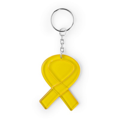 Portachiavi personalizzati "nastro" giallo, ABS, 4 x 6,2,3 cm