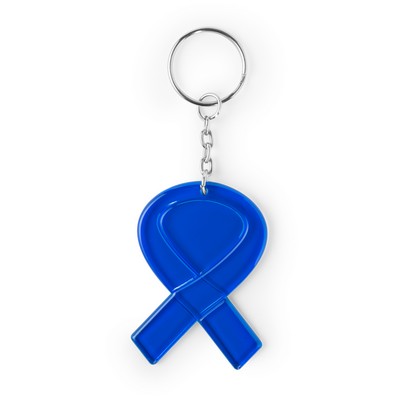 Portachiavi personalizzati "nastro" blu, ABS, 4 x 6,2,3 cm