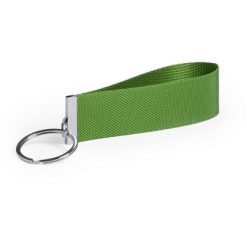 Portachiavi personalizzati con un ciondolo verde, metallo, poliestere, 2,5 x 12 x 0,5 cm