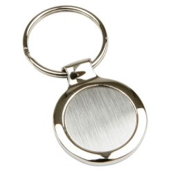 Portachiavi personalizzati tondi argento, metallo, Ø3,6 cm