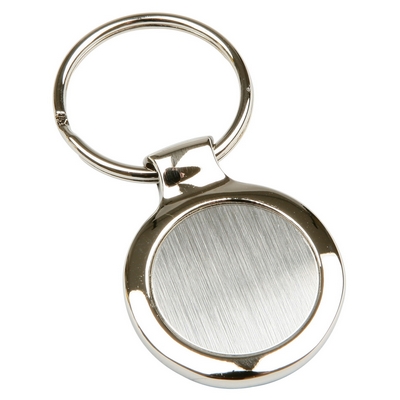 Portachiavi personalizzati tondi argento, metallo, Ø3,6 cm - Cintapunto®  Italia