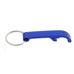 Portachiavi personalizzati, apribottiglie blu scuro, alluminio, 5,5 x 1 cm