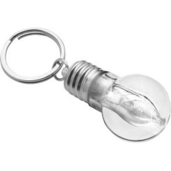 Portachiavi personalizzati "lampadina" argento, plastica, metallo, Ø2,8 x 9,3 cm