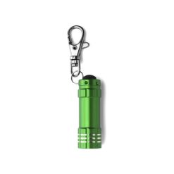 Portachiavi personalizzati con moschettone, 3 luci LED verde chiaro, metallo, Ø1,7 x 5,3 cm