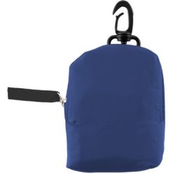 Borsa pieghevole personalizzata in poliestere, blu scuro, poliestere 190T, 8 x 2,5 x 10  cm (spiegato  42 x 38 cm)