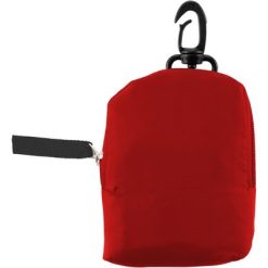 Borsa pieghevole personalizzata in poliestere, rosso, poliestere 190T, 8 x 2,5 x 10  cm (spiegato  42 x 38 cm)