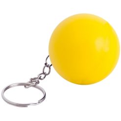 Portachiavi personalizzati, palla antistress giallo, Schiuma PU, Ø4 cm