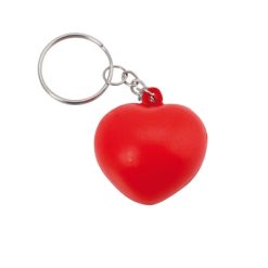 Portachiavi personalizzati, antistress "cuore" rosso, PU, metallo, 3,5 x 3,1 x 2,6 cm