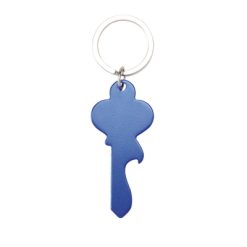 Portachiavi personalizzati, apribottiglie blu scuro, alluminio, 3 x 0,5 x 6,7 cm