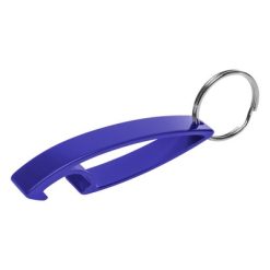 Portachiavi personalizzati, apribottiglie blu scuro, alluminio, 1,3 x 6,7 x 1,5 cm