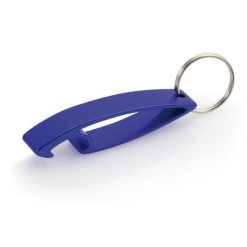 Portachiavi personalizzati, apribottiglie blu scuro, alluminio, 1,3 x 6,7 x 1,5 cm