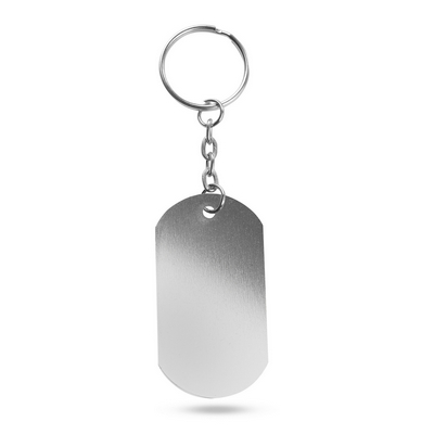 Portachiavi personalizzati argento, alluminio, 2,9 x 5,4 x 0,1 cm