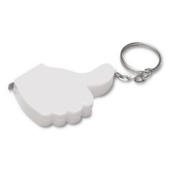 Portachiavi personalizzati "like it", righello 1m bianco, plastica, metallo, 5,7 x 4 x 1 cm