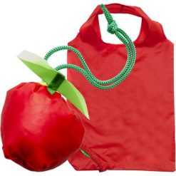Sacchetto di plastica personalizzato, pieghevole, rosso, poliestere 190T, plastica, 53 x 31 cm