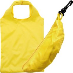 Sacchetto di plastica personalizzato, pieghevole, giallo, poliestere 190T, plastica, 53 x 31 cm