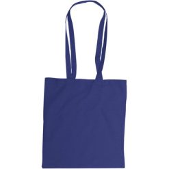 Borse in tessuto personalizzate blu scuro, cotone 110 g/m2, 38 x 42 x 0,1 cm (maniglie 2,5 x 85 cm)