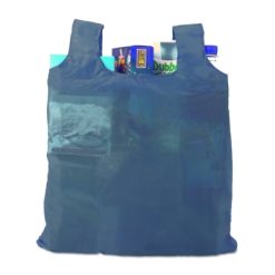 Borsa pieghevole personalizzata in poliestere, blu scuro, poliestere 190T, 11,5 x 6 x 2,5 cm (spiegato  54 x 45 x 2 cm)