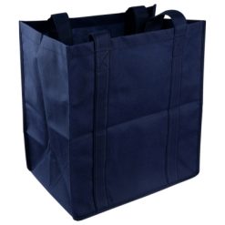 Borsa in TNT personalizzata, blu scuro, TNT 90 g/m2, 36 x 34 x 22,5 cm