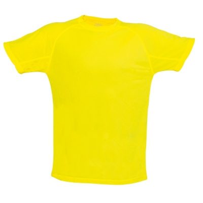 Maglietta personalizzata fluorescente, poliestere 135 g / m2, giallo