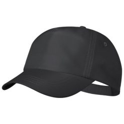 Cappellini personalizzati con PET riciclato nero, con PET riciclato 180 g/m2, Ø18,5 cm