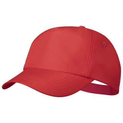 Cappellini personalizzati con PET riciclato rosso, con PET riciclato 180 g/m2, Ø18,5 cm