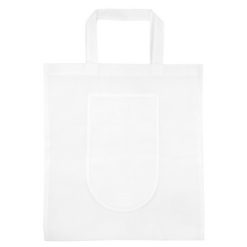 Borsa in TNT personalizzata, pieghevole, bianco, TNT 70 g/m2, 38 x 42 cm