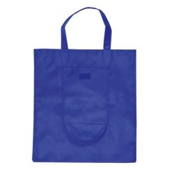 Borsa in TNT personalizzata, pieghevole, blu scuro, TNT 70 g/m2, 38 x 42 cm