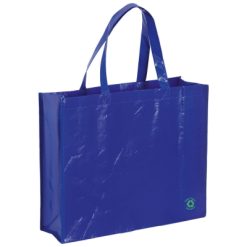 Borsa in TNT personalizzata, blu scuro, TNT laminato 100 g/m2, 40 x 35 x 13 cm