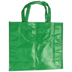 Borsa in TNT personalizzata, verde, TNT laminato 100 g/m2, 40 x 35 x 13 cm