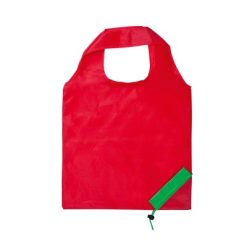 Borsa pieghevole personalizzata in poliestere, rosso, poliestere 190T, 38 x 40 cm