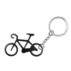 Portachiavi personalizzati "bicicletta" nero, alluminio, 3,5 x 5,7 x 0,4 cm