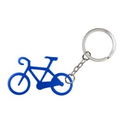 Portachiavi personalizzati "bicicletta" blu, alluminio, 3,5 x 5,7 x 0,4 cm