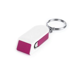 Portachiavi personalizzati, detergente per schermo e supporto per telefono rosa, HIPS, microfibra, 2 x 4,8 x 1,3 cm