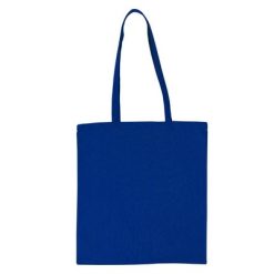 Borse in tessuto personalizzate blu scuro, cotone 140 g/m2, 38 x 42 cm (maniglie 70 x 2 cm)