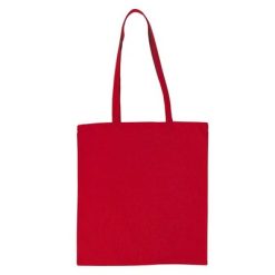 Borse in tessuto personalizzate rosso, cotone 140 g/m2, 38 x 42 cm (maniglie 70 x 2 cm)