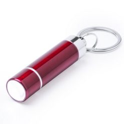 Portachiavi personalizzati, 1 luce LED rosso, alluminio, 10,8 x 2,5 x 6,2 cm