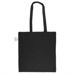 Borsa B'RIGHT in tessuto personalizzate nero, 100% cotone riciclato 200 g/m2, 38 x 40 cm