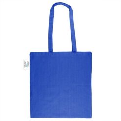 Borsa B'RIGHT in tessuto personalizzate blu, 100% cotone riciclato 200 g/m2, 38 x 40 cm