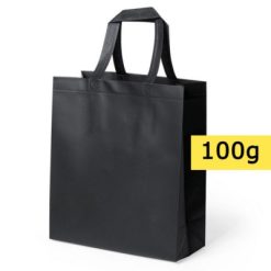 Borsa in TNT personalizzata, nero, TNT laminato 100 g/m2, 30 x 34 x 12 cm