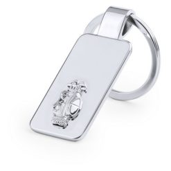 Portachiavi personalizzati argento, metallo, 2,2 x 5,5 x 0,4 cm