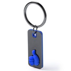 Portachiavi personalizzati "like it" blu, acciaio inossidabile, 2,3 x 5,2 x 0,8 cm