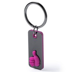 Portachiavi personalizzati "like it" rosa, acciaio inossidabile, 2,3 x 5,2 x 0,8 cm