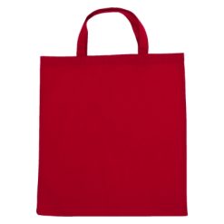 Borse in tessuto personalizzate rosso, cotone 140 g/m2, 37 x 42 cm