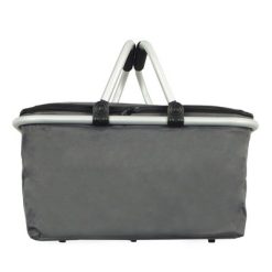 Cestino pieghevole in poliestere personalizzata, borsa termoisolante, grigio, ABS, alluminio , EVA, poliestere 320-330 g/m2, 48 x 28 x 24 cm