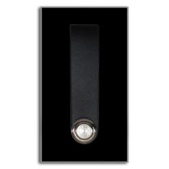 Portachiavi personalizzati, organizer per le chiavi nero, PU, metallo, 7,8 x 1,8 cm